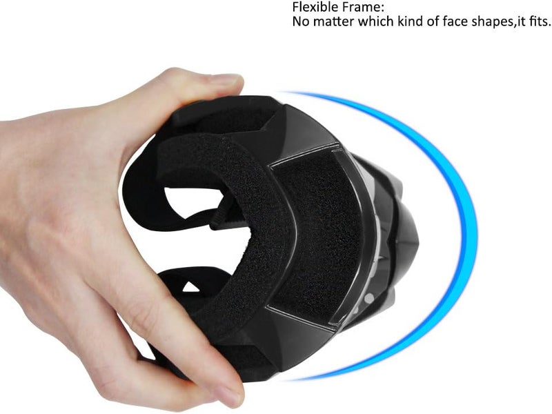 4-FQ Motorcycle Goggles Motocross Dirt Bike Windproof ATV Dustproof Racing Goggles Scratch Resistant Ski Protective Safety Glasses PU Resin (Black frame+Clear lens) - Image 3